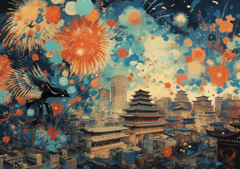 古建筑国潮节日背景插画,插画/手绘图,插画/手绘图库,插画/手绘图下载,插画/手绘